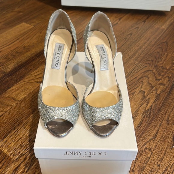 Jimmy Choo glitter peep toe heel - Picture 2 of 4